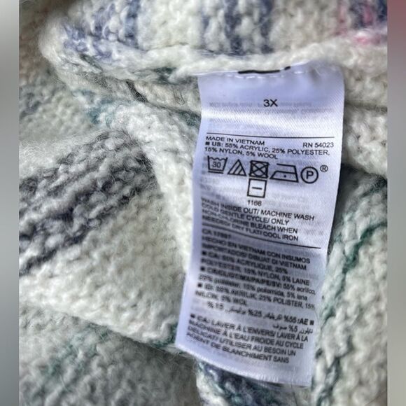 Old Navy Sweater Space Dye Long Sleeves Crew Neck Pullover Wool Blend Gray 3X - Picture 3 of 4